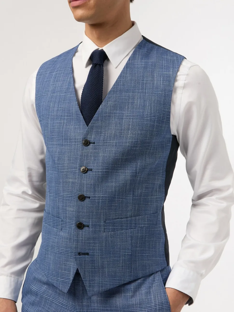 Antique Rogue Blue Check Waistcoat