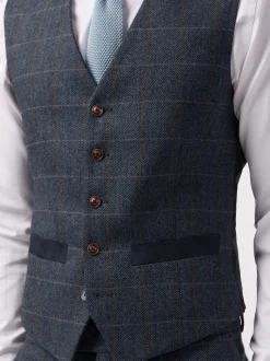 Antique Rogue Blue Check Waistcoat