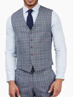 Antique Rogue Blue Letso Check Waistcoat