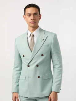 Antique Rogue Blue Slim Seafoam Texture DB Jacket