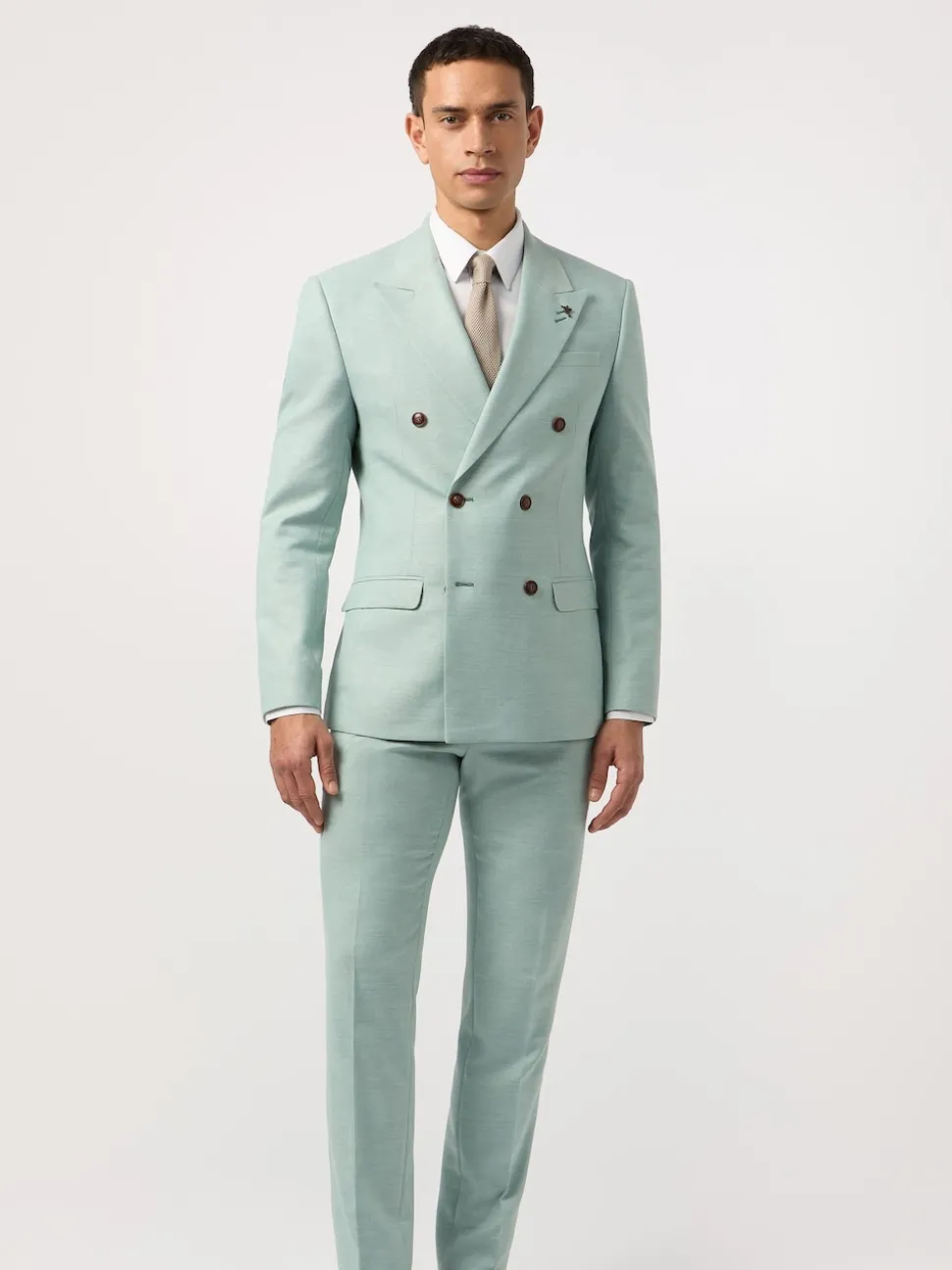 Antique Rogue Blue Slim Seafoam Texture DB Jacket