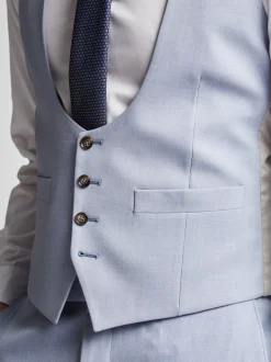 Antique Rogue Blue Slim Scoop Waistcoat