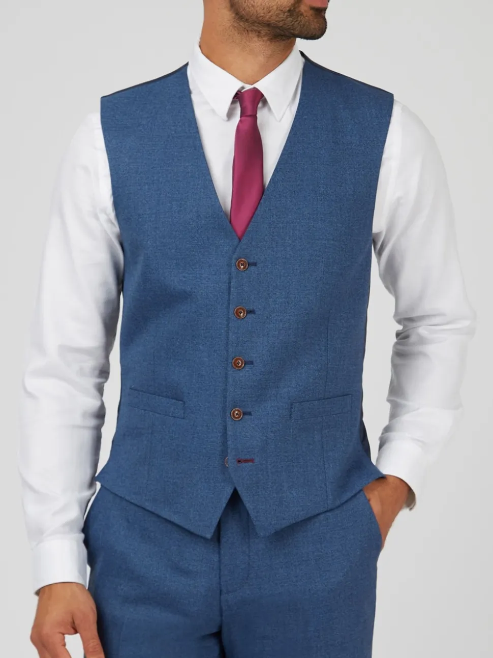 Antique Rogue Blue WS Blake Texture Waistcoat