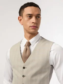 Antique Rogue Cream Putty Check Waistcoat