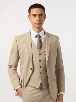 Antique Rogue Cream Slim Plain Jacket