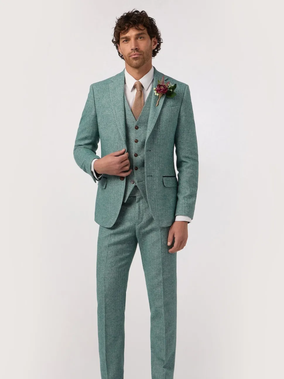 Antique Rogue Green Herringbone Tweed Jacket