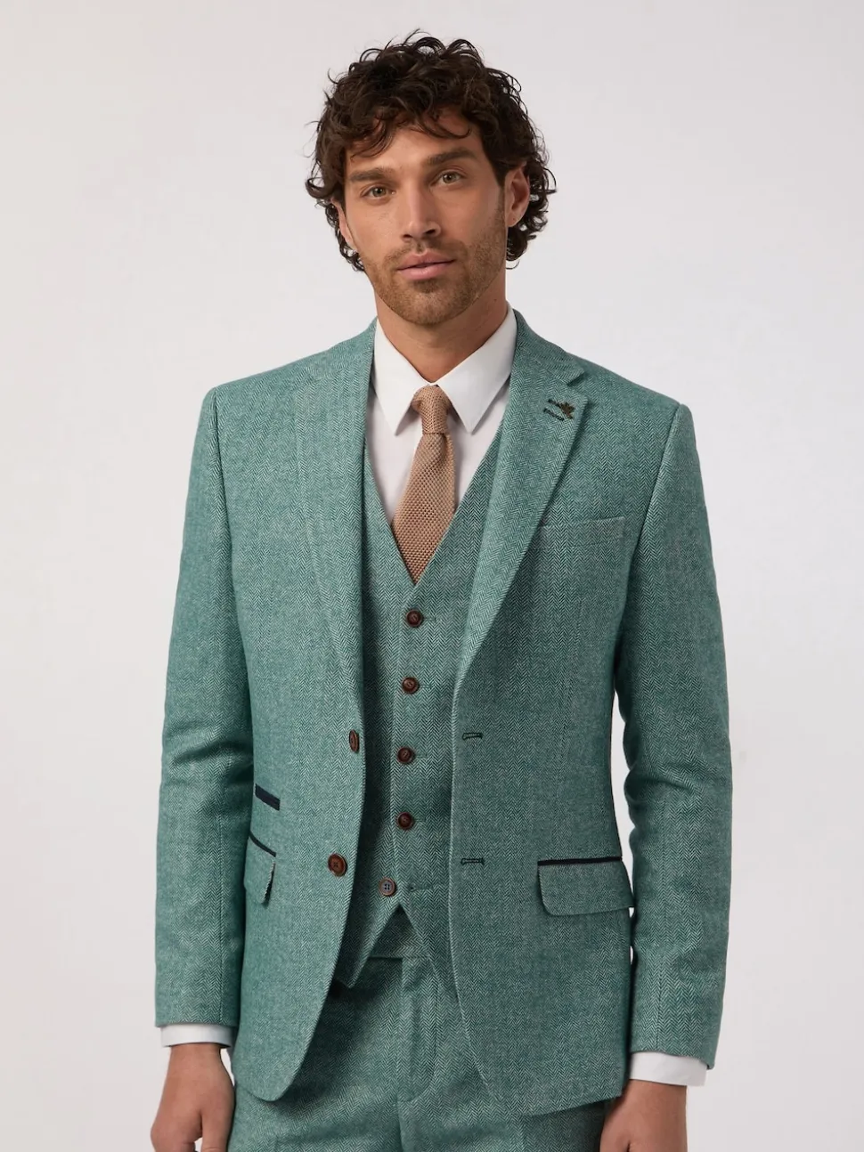 Antique Rogue Green Herringbone Tweed Jacket