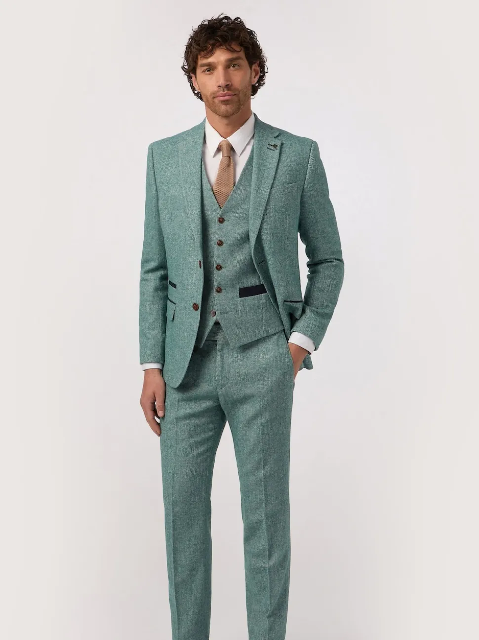 Antique Rogue Green Herringbone Tweed Jacket