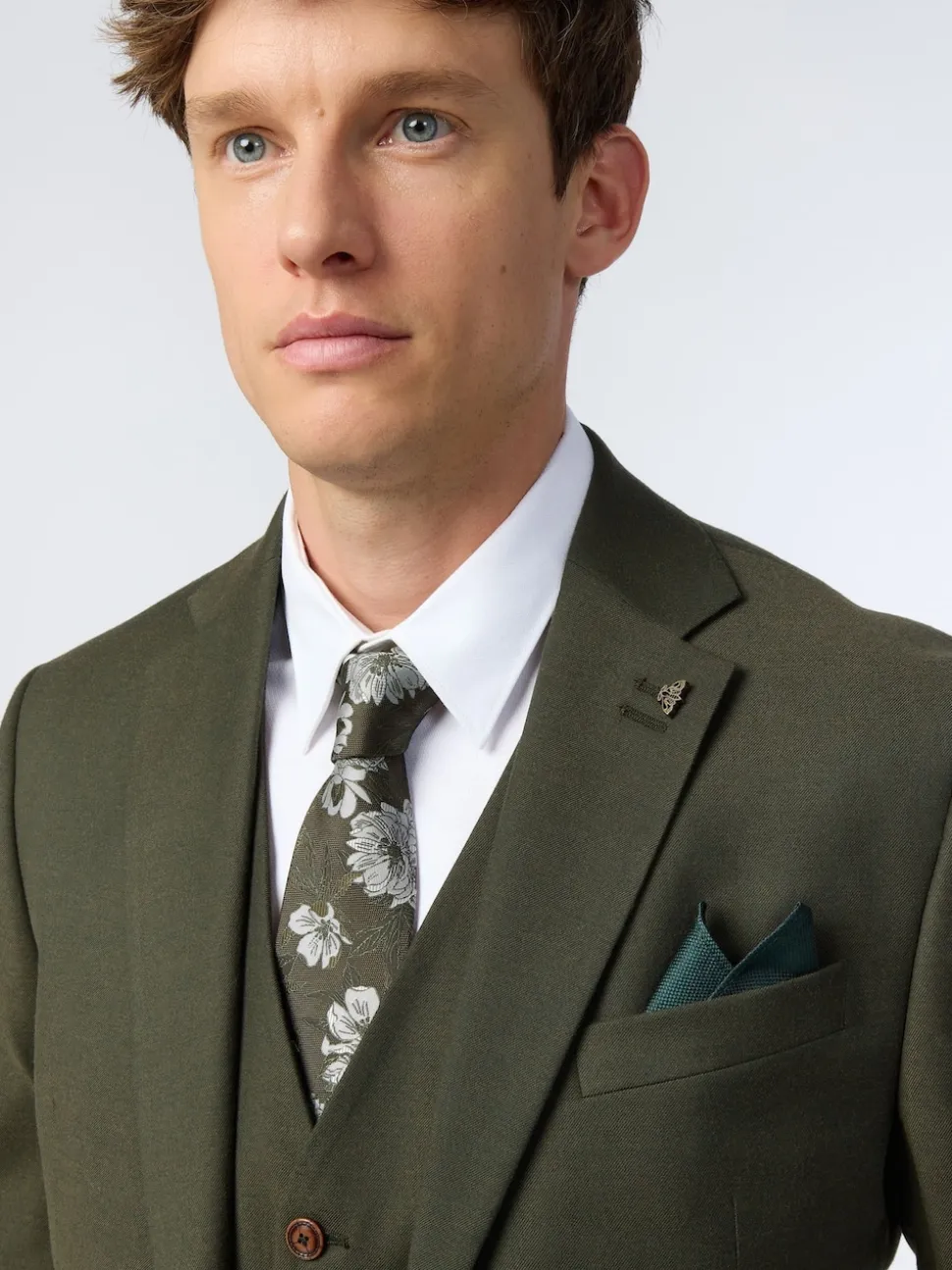 Antique Rogue Green Large Floral Tie