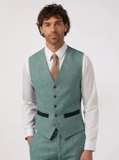 Antique Rogue Green Tweed Waistcoat