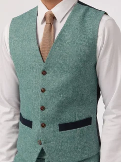 Antique Rogue Green Tweed Waistcoat