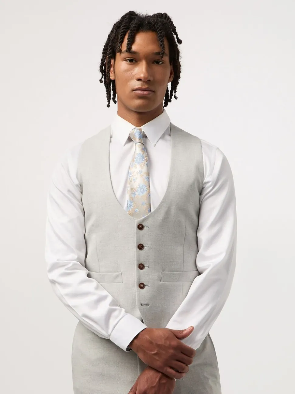 Antique Rogue Grey Blake Pale Grey Waistcoat