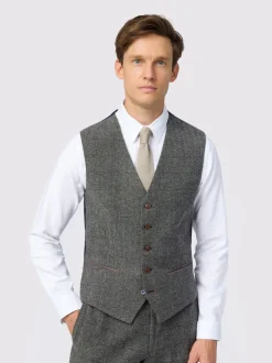 Antique Rogue Grey Jace Tweed Waistcoat