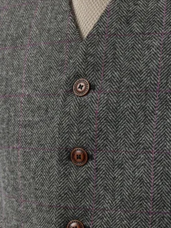 Antique Rogue Grey Jace Tweed Waistcoat