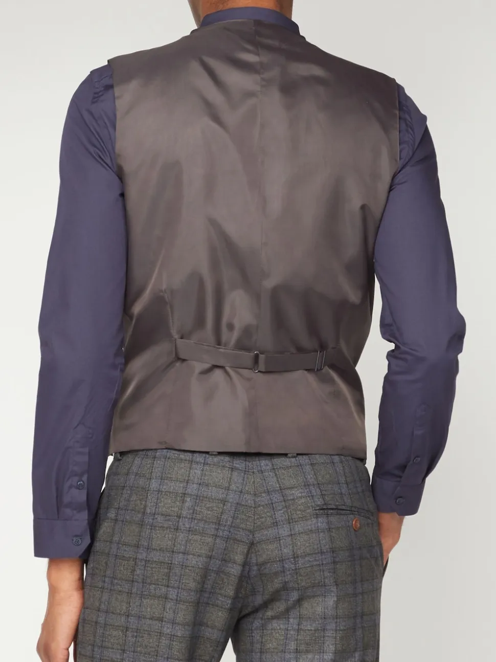 Antique Rogue Grey Overcheck Waistcoat