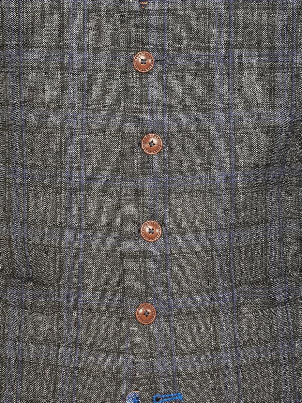 Antique Rogue Grey Overcheck Waistcoat
