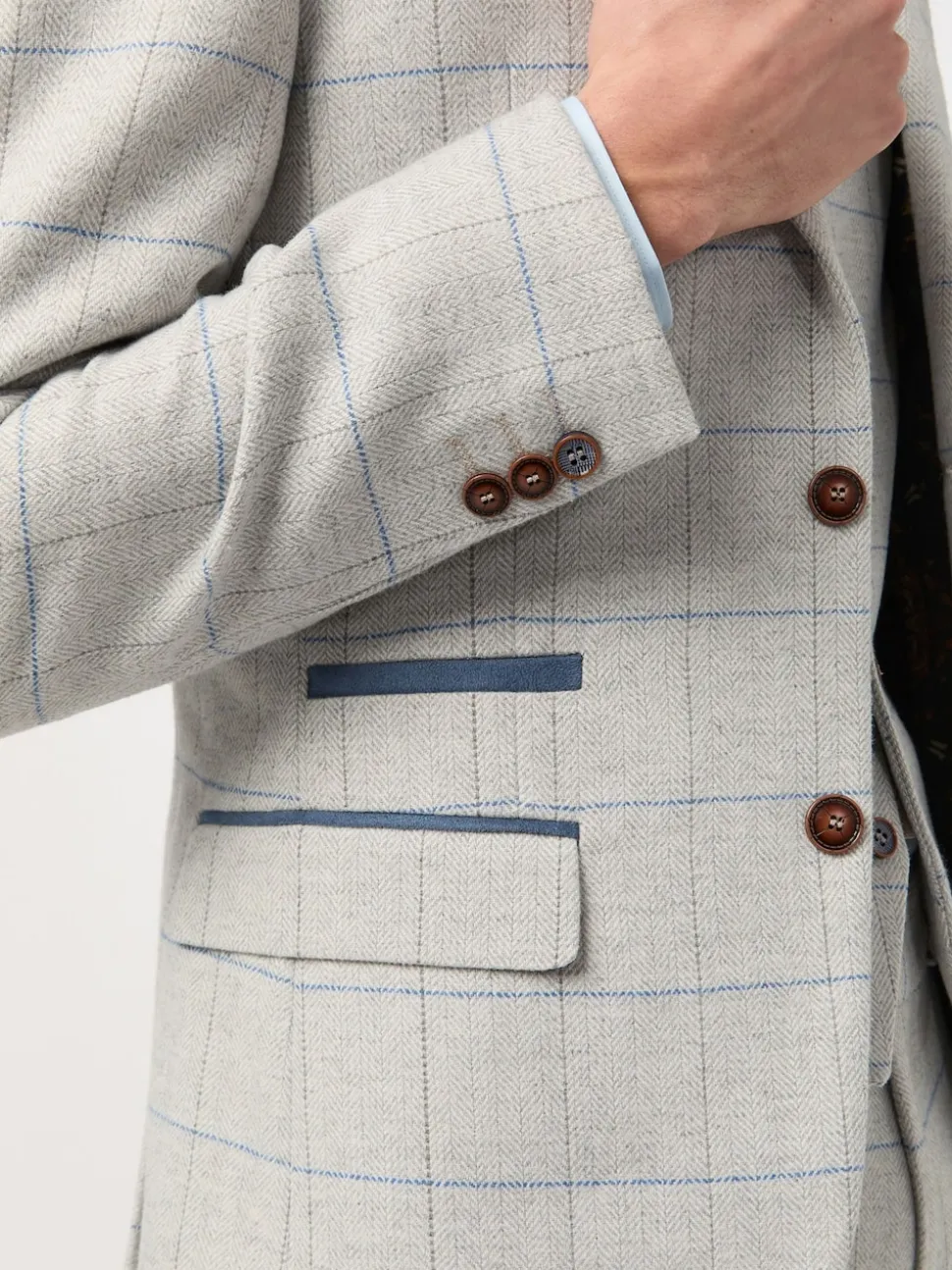 Antique Rogue Grey Powell Checks Tweed Jacket