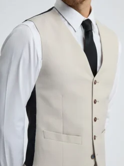 Antique Rogue Natural Branton Ecru Texture Waistcoats