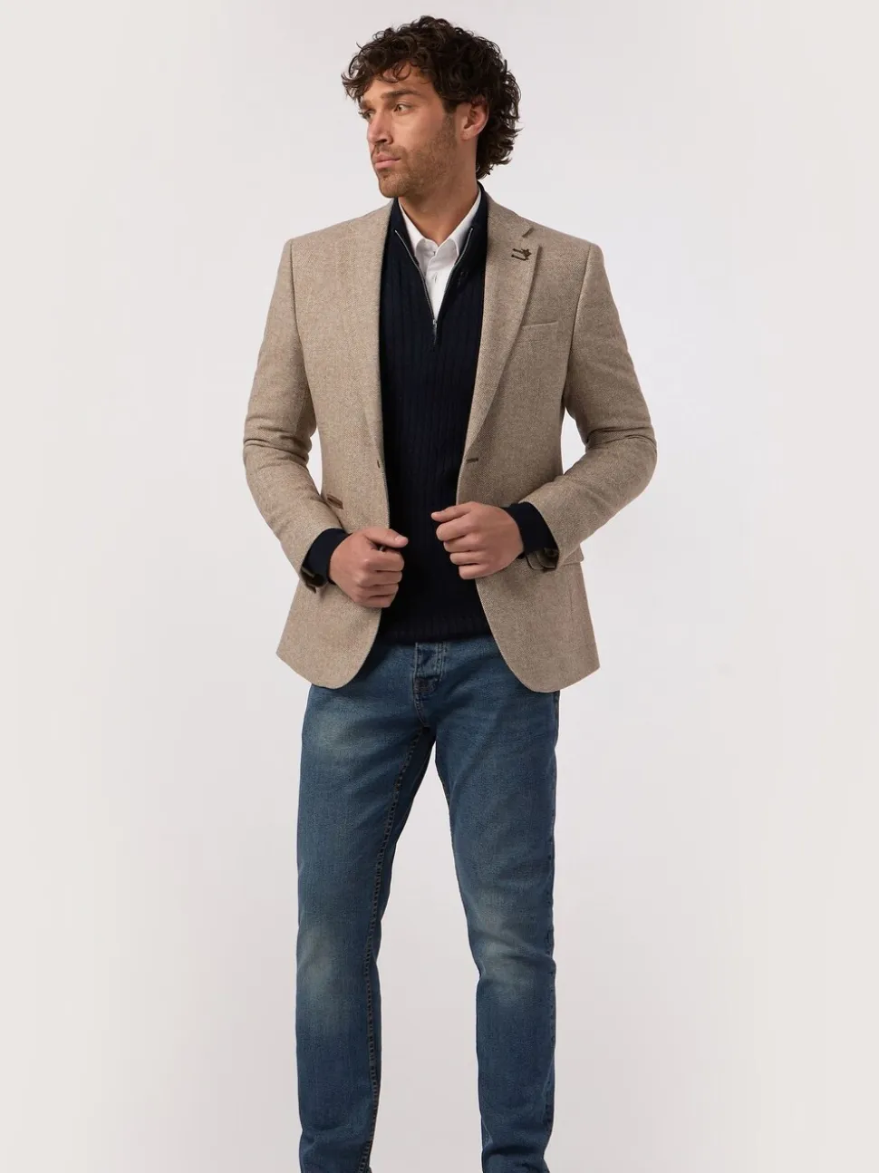 Antique Rogue Natural Herringbone Tweed Jacket