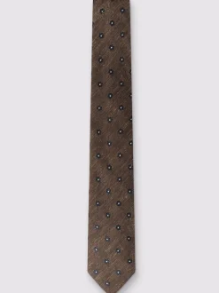 Antique Rogue Red Linen Blend Daisy Geo Tie