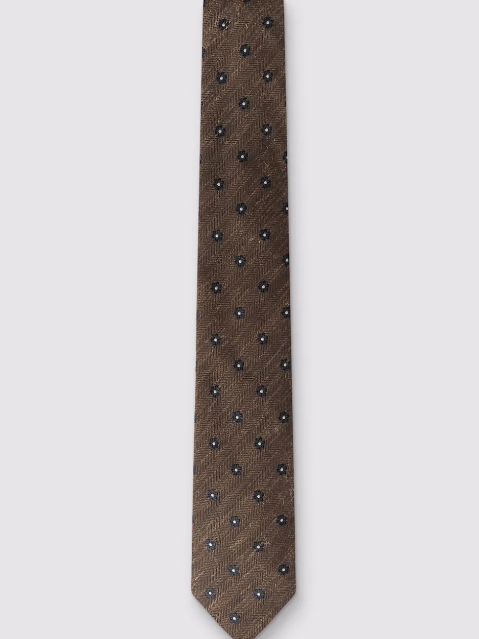Antique Rogue Red Linen Blend Daisy Geo Tie
