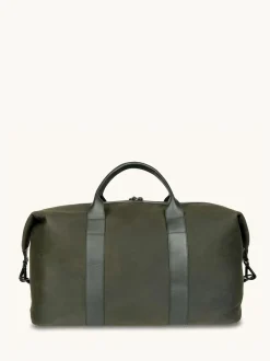 Apatchy Green The Cavendish Waxed Canvas & Leather Weekender Bag