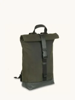 Apatchy Green The Cavendish Waxed Canvas & Leather Backpack