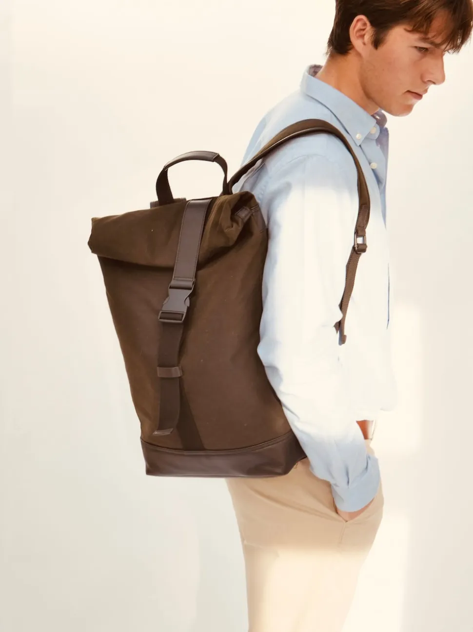 Apatchy Green The Cavendish Waxed Canvas & Leather Backpack