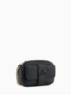 Armani Exchange Logo Messenger Black Bag