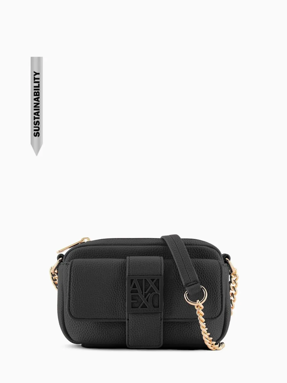 Armani Exchange Logo Messenger Black Bag