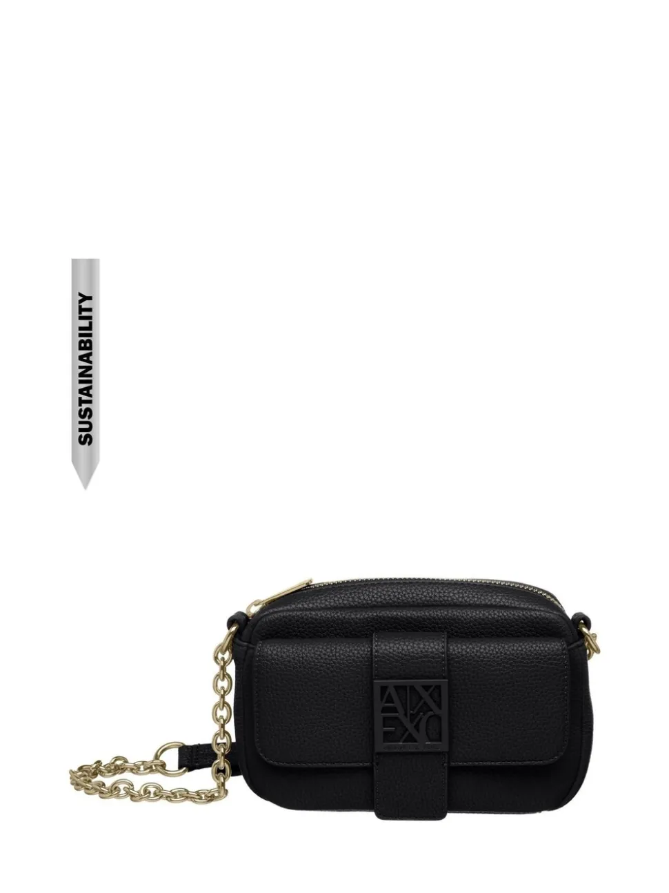 Armani Exchange Logo Messenger Black Bag