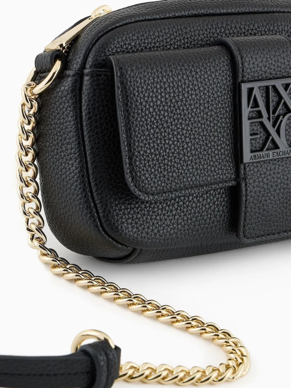 Armani Exchange Logo Messenger Black Bag