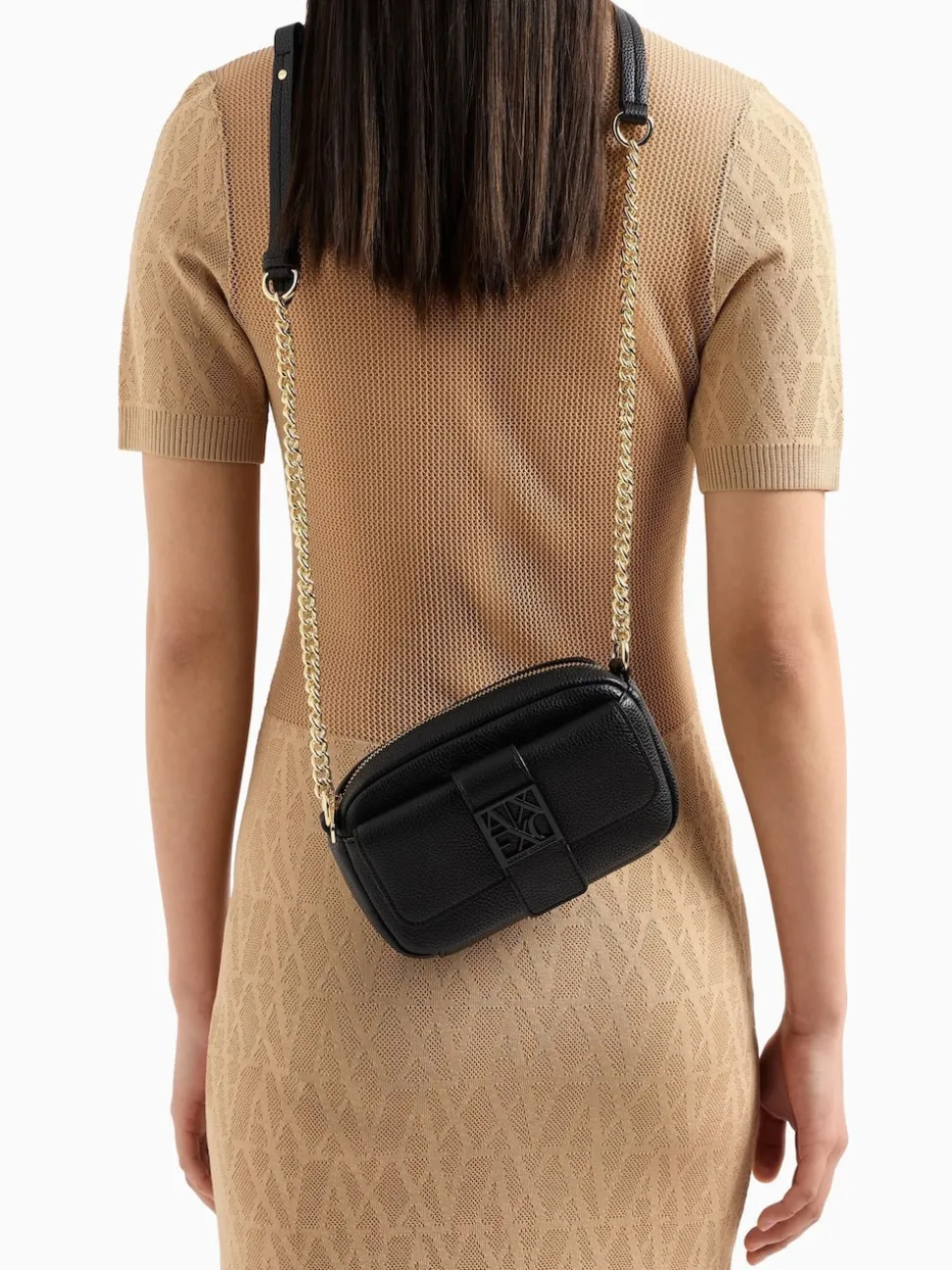 Armani Exchange Logo Messenger Black Bag