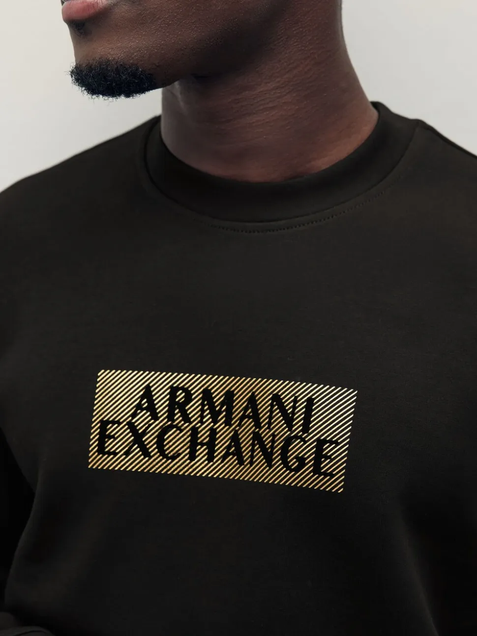 Armani Exchange Regular Fit Logo Black Sweatshirt Jumper