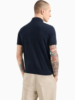 Armani Exchange Regular Fit Logo Knitted Polo Shirt