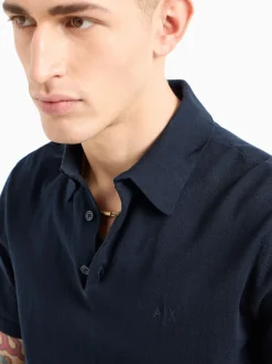 Armani Exchange Regular Fit Logo Knitted Polo Shirt