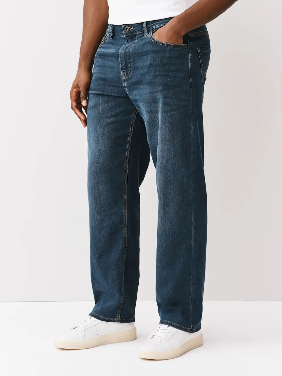 Ash Blue Relaxed Fit Comfort Stretch Jeans