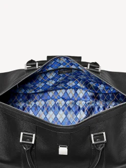 Aspinal of London Black Boston Travel Grain Leather Bag