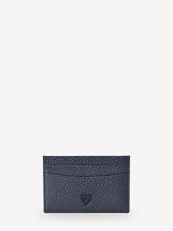 Aspinal of London Blue Slim Credit Card Case Grain Leather
