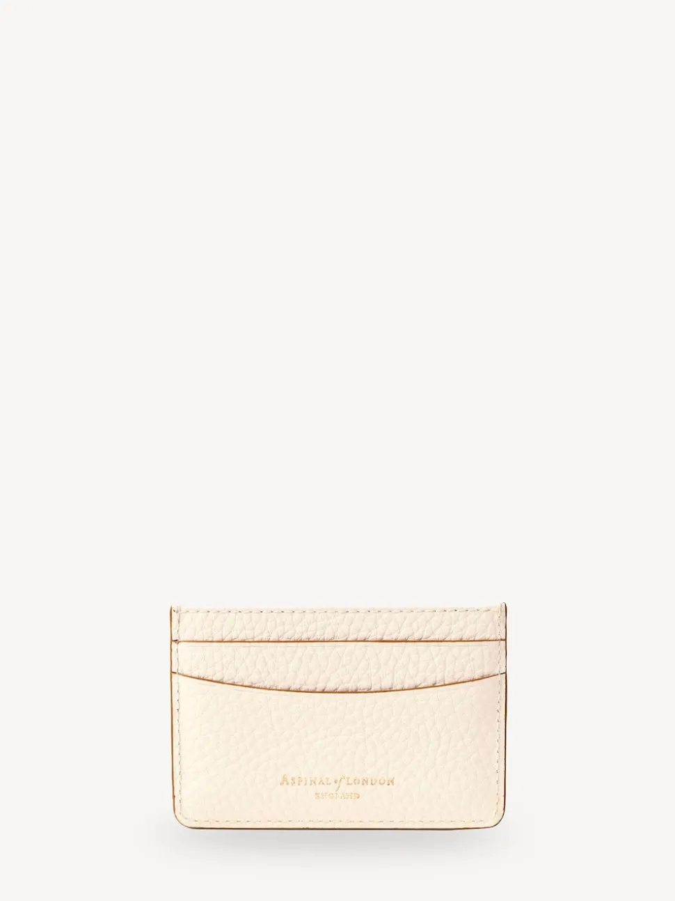 Aspinal of London White Slim Credit Card Case Grain Leather