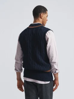Aubin Blue Hobbs Cricket Wool Slipover