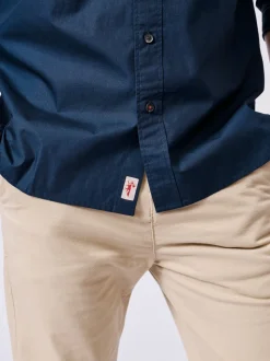 Aubin Blue Navy Chase Poplin 100% Cotton Shirt