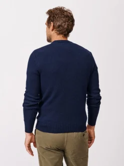 Aubin Blue Phillips Lambswool Crew Neck Jumper