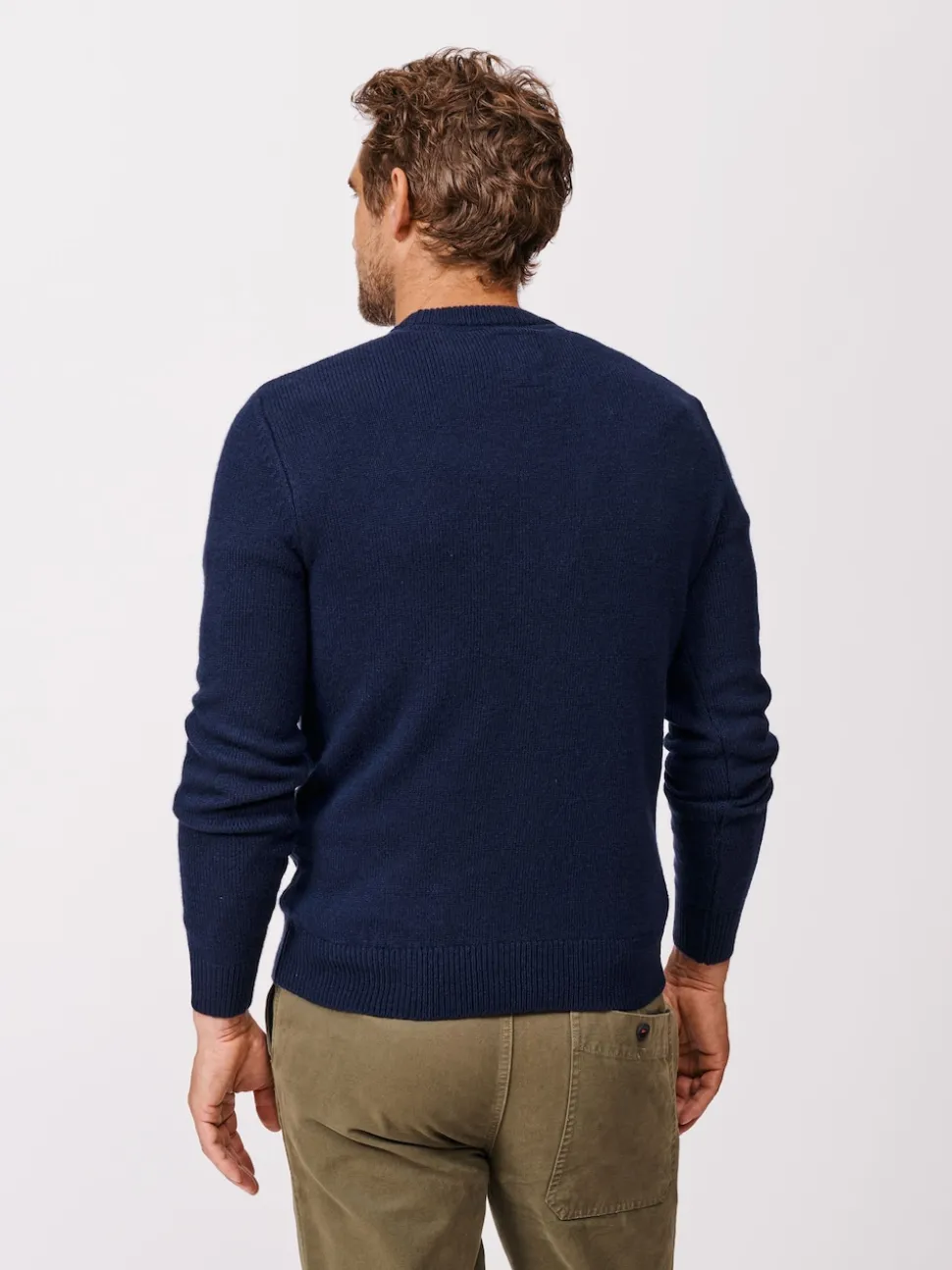 Aubin Blue Phillips Lambswool Crew Neck Jumper