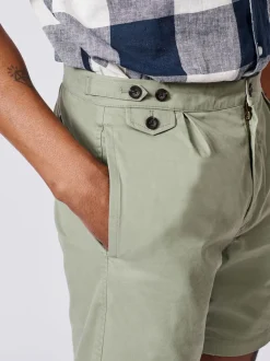 Aubin Green 100% Cotton Oahu Single Pleat Shorts
