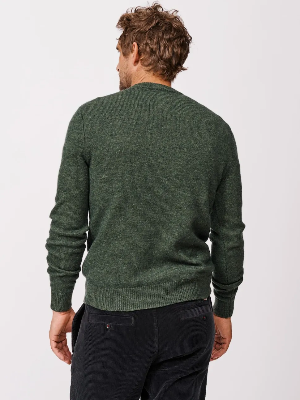 Aubin Green Phillips Lambswool Crew Neck Jumper