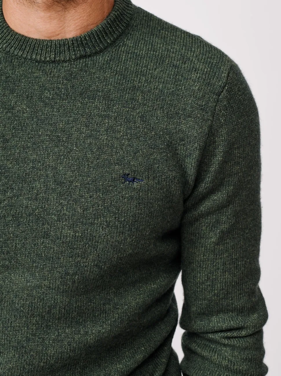 Aubin Green Phillips Lambswool Crew Neck Jumper