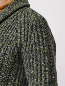 Aubin Green Priory Fisherman Rib Shawl Collar Cardigan