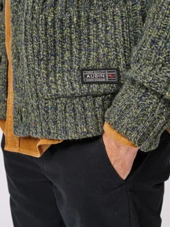 Aubin Green Priory Fisherman Rib Shawl Collar Cardigan
