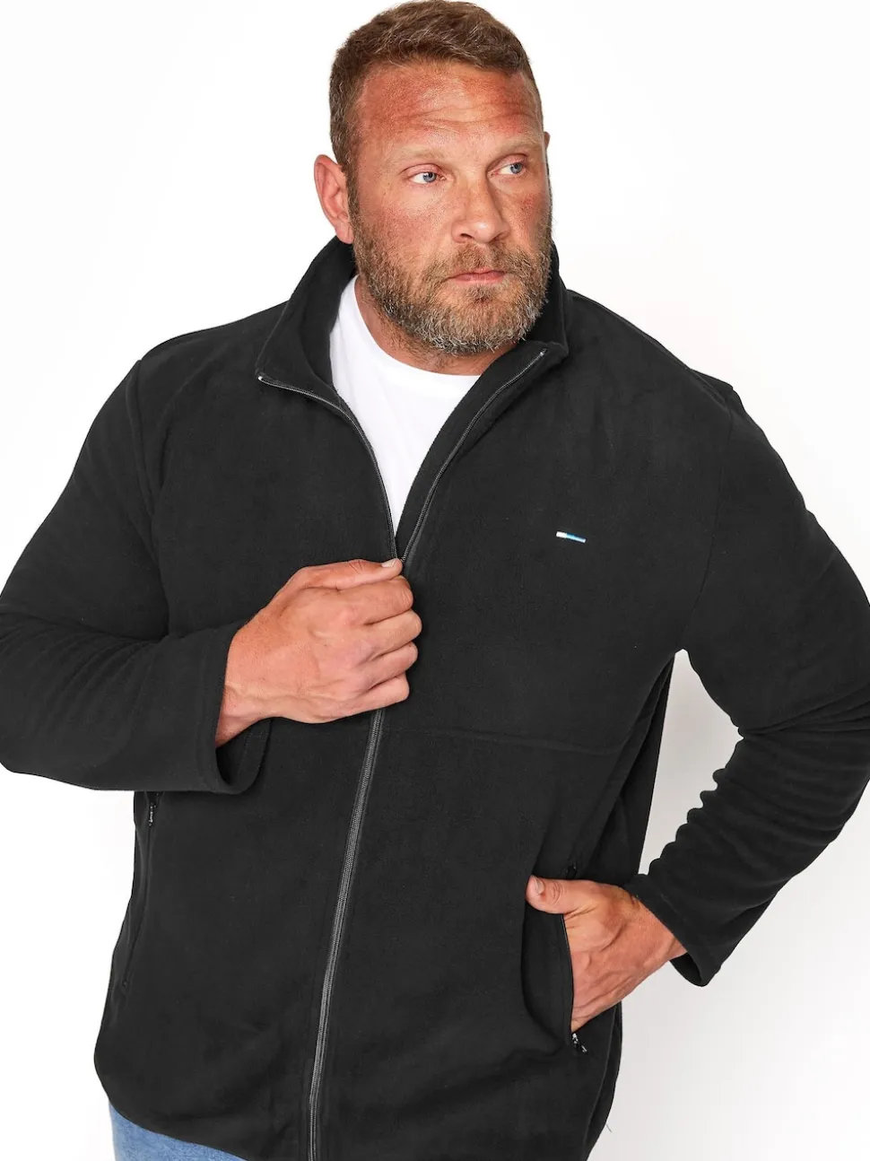 BadRhino Big & Tall Black Zip Thru Fleece